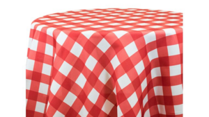 90X132 Red And White Check Polyester Tablecloth rental Columbus-Auburn, GA