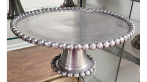 12'' Pedestal Cake Stand Beaded Silver rental Columbus-Auburn, GA