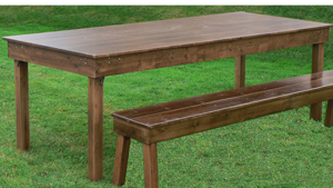 8'X40" Dark Wash Farm Table rental Columbus-Auburn, GA