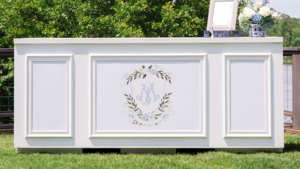 8' Rectangle White Bar (3 Panel Design) rental Columbus-Auburn, GA
