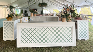 8' Rectangle White Bar (1 Panel Design) rental Columbus-Auburn, GA