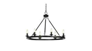 Chandelier Black Mission Style- Med rental Southern Utah, UT