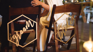 Geo Bride Or Groom Chair Sign rental Southern Utah, UT