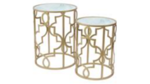 End Table Gold Quatrefoil W/Mirror Top rental Southern Utah, UT