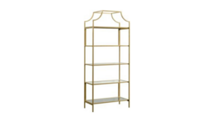 Gold 5 Glass Shelf Open Back Bookcase rental Southern Utah, UT