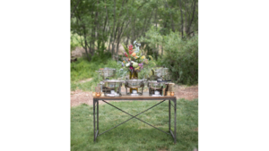 Rustic Table With Metal Legs (24"X49.5") rental Southern Utah, UT