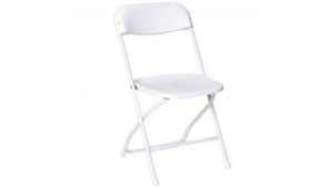 White Folding Chair-Metal Frame With Plastic Seat. rental Southern Utah, UT