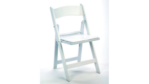 White Padded Resin Chair rental Southern Utah, UT