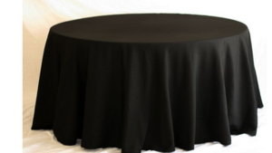 120" Round Cotton Poly Black rental Southern Utah, UT