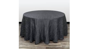 120" Round Crinkle Taff Black rental Southern Utah, UT