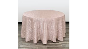 120" Round Crinkle Taff Blush Pink rental Southern Utah, UT