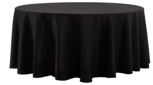 132" Round Cotton Poly Black rental Southern Utah, UT