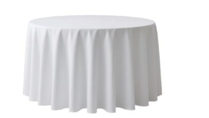 132" Round Cotton Poly White rental Southern Utah, UT
