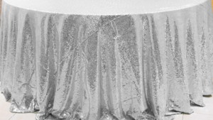 132" Round Sequin Silver rental Southern Utah, UT