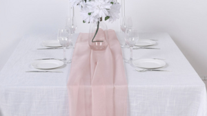 Table Runner Cotton Poly Pink rental Southern Utah, UT