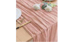 Table Runner Cheesecloth Blush Rose Gold rental Southern Utah, UT