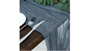 Table Runner Cheesecloth Dusty Blue rental Southern Utah, UT