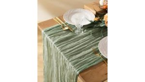 Table Runner Cheesecloth Sage rental Southern Utah, UT