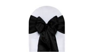 6" X 108" Chair Ties Cotton Poly Black rental Southern Utah, UT