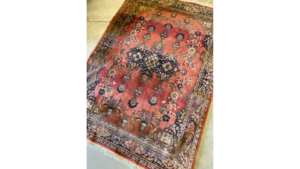 Rug #23 4X6 Rust Charcoal Fringe rental Southern Utah, UT