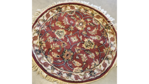 Rug #13 Burgandy Tan And Cream 3 Ft Round rental Southern Utah, UT
