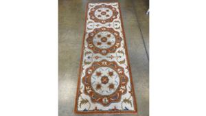 Rug #34 Burgandy Cream And Blue 2X6.5 rental Southern Utah, UT
