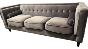 Grey Velvet Tufted Sofa rental Southern Utah, UT