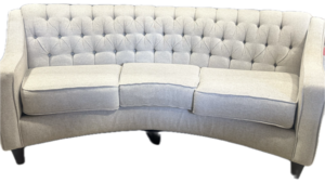 Ivory Curved Tufted Couch Woven rental Southern Utah, UT
