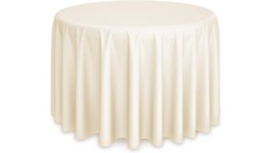 120" Round Cotton Poly Ivory Jo rental Southern Utah, UT
