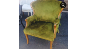 Vintage Green Velvet Armchair rental Southern Utah, UT