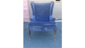 Vintage Blue Velvet Armchair rental Southern Utah, UT