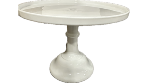 Tall White Glass Cake Stand rental Southern Utah, UT