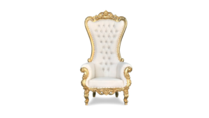 Throne Single Gold & White Chair (*INDOOR USE O... rental Palm Beaches-Treasure Coast, FL