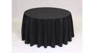 132" Round Polyester Black rental Palm Beaches-Treasure Coast, FL