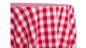 Gingham Polyester -Checker Print Red rental Palm Beaches-Treasure Coast, FL