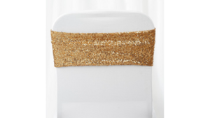 Gold 24K Sequin Chair Bands rental Palm Beaches-Treasure Coast, FL