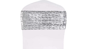 Silver - Sequin - Chair Bands rental Palm Beaches-Treasure Coast, FL