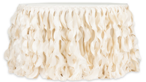 Curly Willow 14ft Table Skirt - Ivory rental Palm Beaches-Treasure Coast, FL