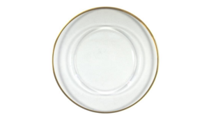 12" Glass Charger Gold Banded Strip rental Palm Beaches-Treasure Coast, FL