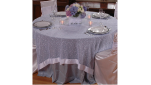 90x90 SQ **WHITE Vine Organza rental Palm Beaches-Treasure Coast, FL