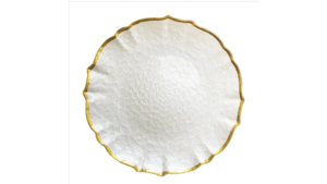 Pearl Charger Glass 12" Pear White rental Palm Beaches-Treasure Coast, FL