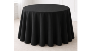 Linen 132" Round Black rental Kansas City, MO