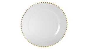 Gold Beaded Glass Charger rental San Diego, CA