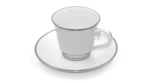White With Platinum Rim Coffee Cup rental San Diego, CA