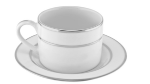 White With Platinum Rim Saucer rental San Diego, CA