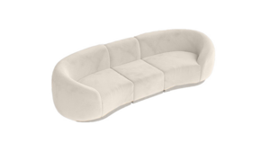 Moonlight White Velvet Cascade Sofa rental San Diego, CA
