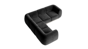 Moonlight Black Velvet L Sofa rental San Diego, CA