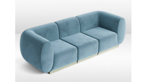 Moonlight Coppen Blue Velvet Sofa rental San Diego, CA
