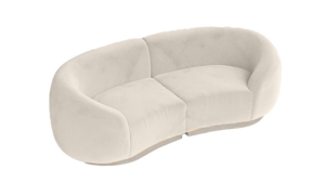 Moonlight White Velvet Cascade Loveseat rental San Diego, CA