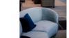 Moonlight Coppen Blue Velvet Cascade Arc Sofa rental in San Diego, CA